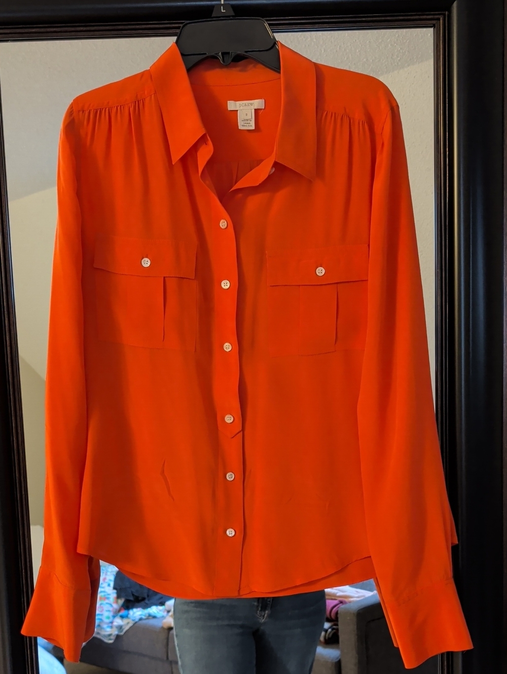 J. Crew 100% Silk Button-Up Blouse Size 8